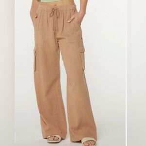 Roxy Women's Wide Leg Tan Cargo Pants